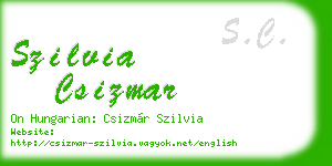 szilvia csizmar business card